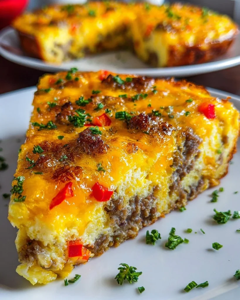Amish Breakfast Casserole Hash served with fresh herbs