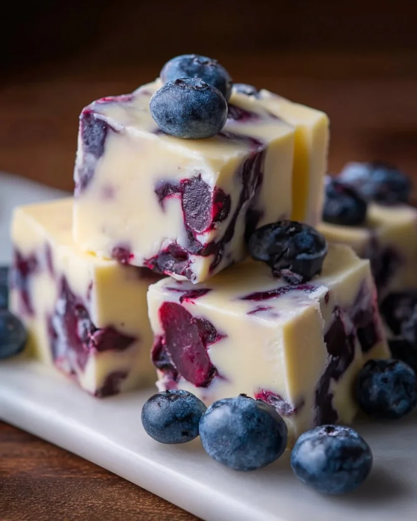 Delicious homemade blueberry fudge with rich flavors and creamy texture
