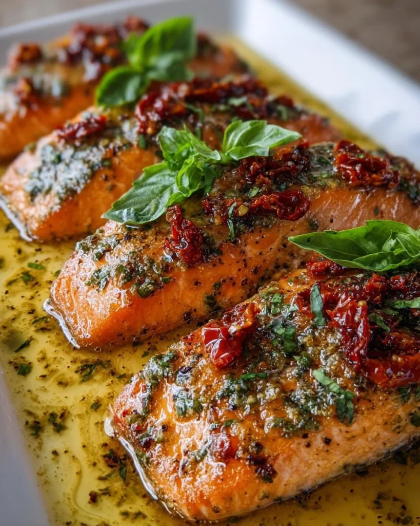 A beautifully plated Classic Marry Me Salmon with herbs and garnishes.