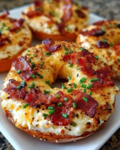 Creamy bacon cheddar bagels fresh out of the oven