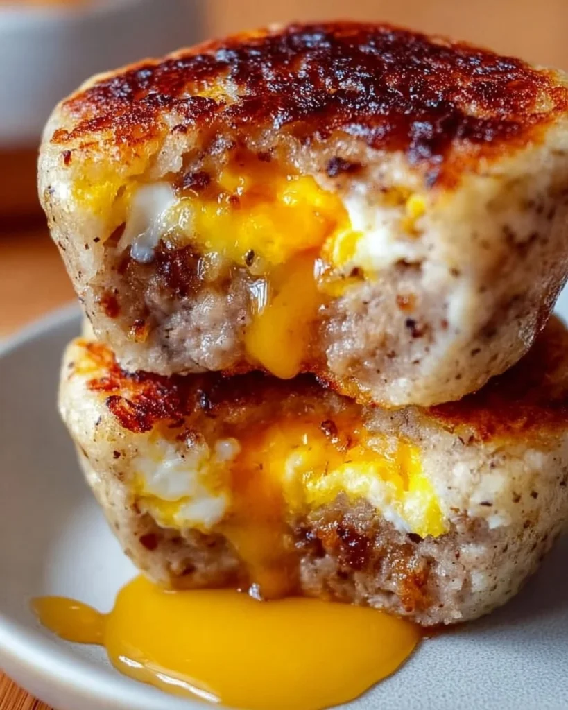 Homemade McGriddle Muffins served on a plate for breakfast.