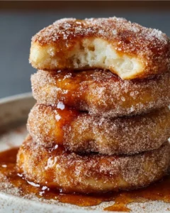 Delicious Spanish churro pancakes topped with chocolate sauce and cinnamon sugar