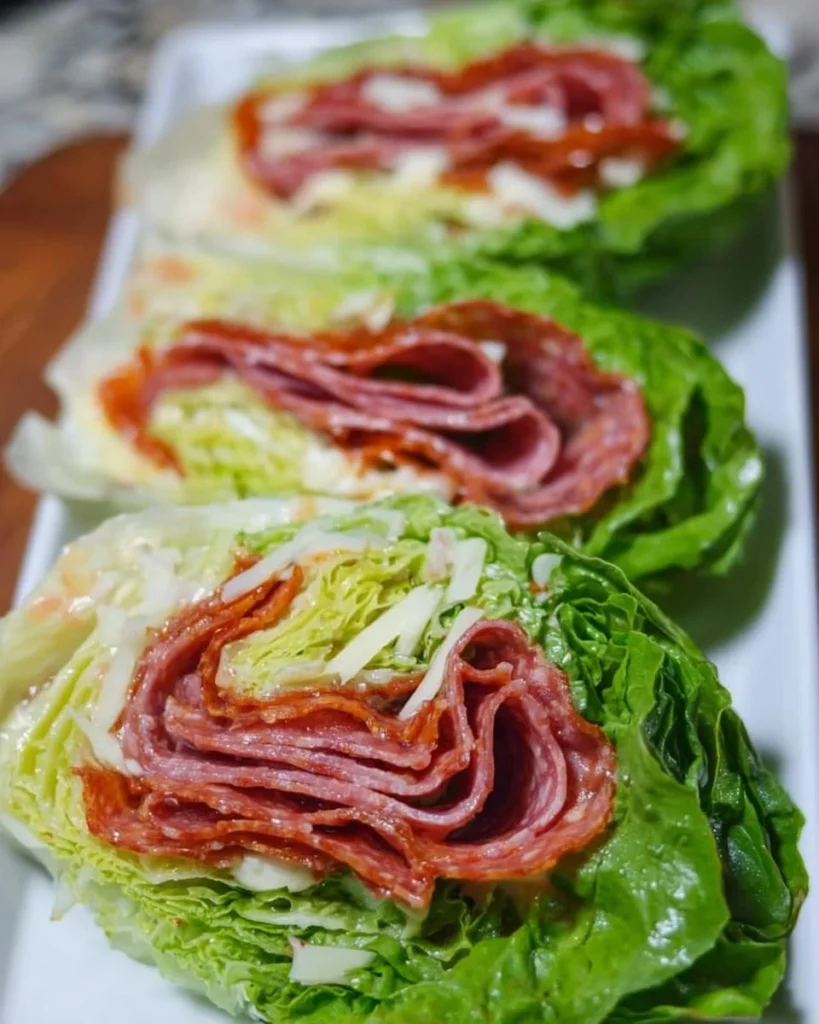Italian Lettuce Wrap filled with fresh ingredients and herbs