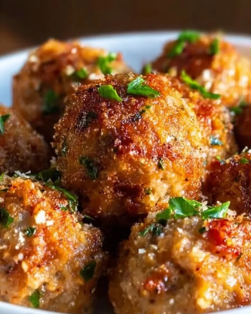 Delicious Keto Rotel Cream Cheese Sausage Balls ready to be served