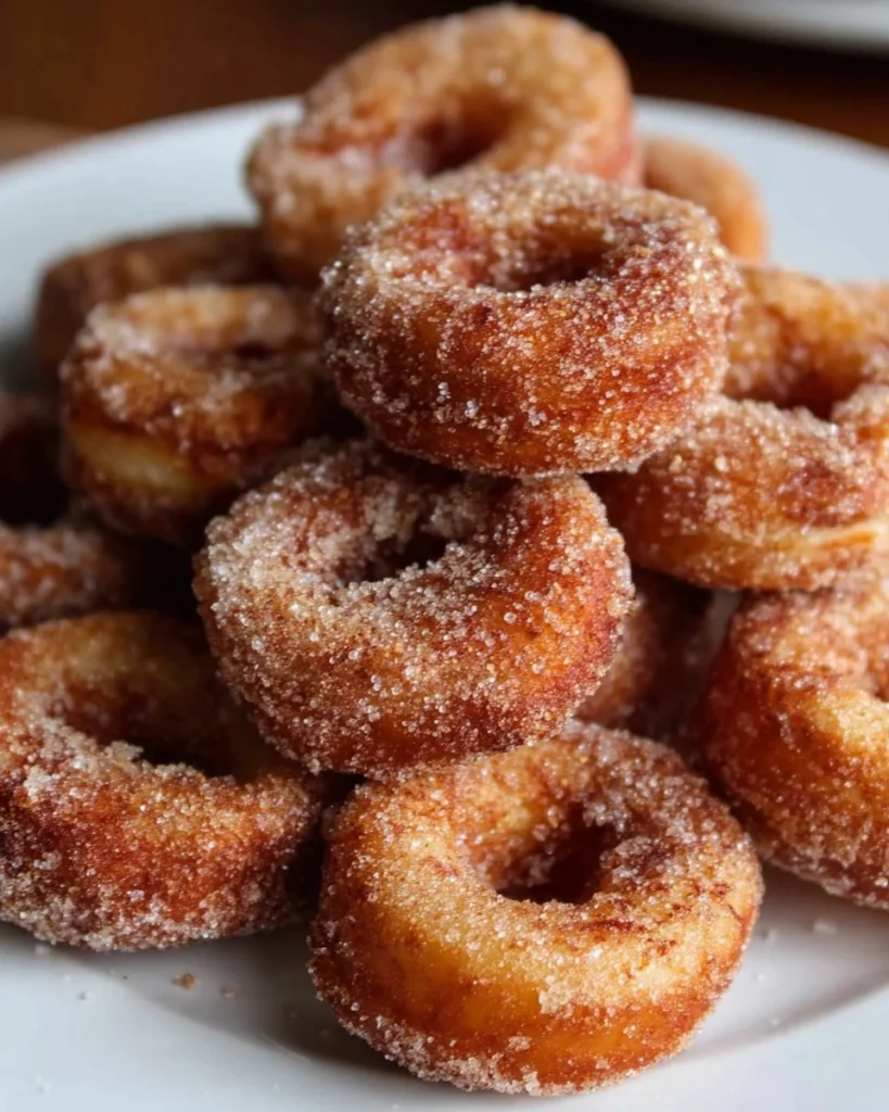 Mini doughnut hot buttered Cheerios served in a bowl