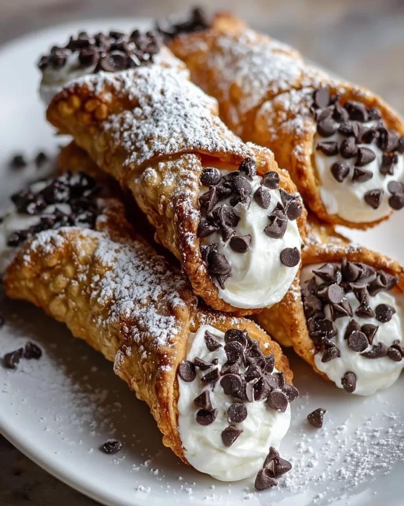 Delicious Cannoli Cookies with a creamy filling and chocolate chip topping