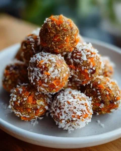 Carrot Cake Bliss Balls - healthy dessert bites made with carrot cake flavors