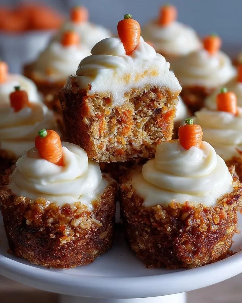 Delicious carrot cake cheesecake bites served on a plate