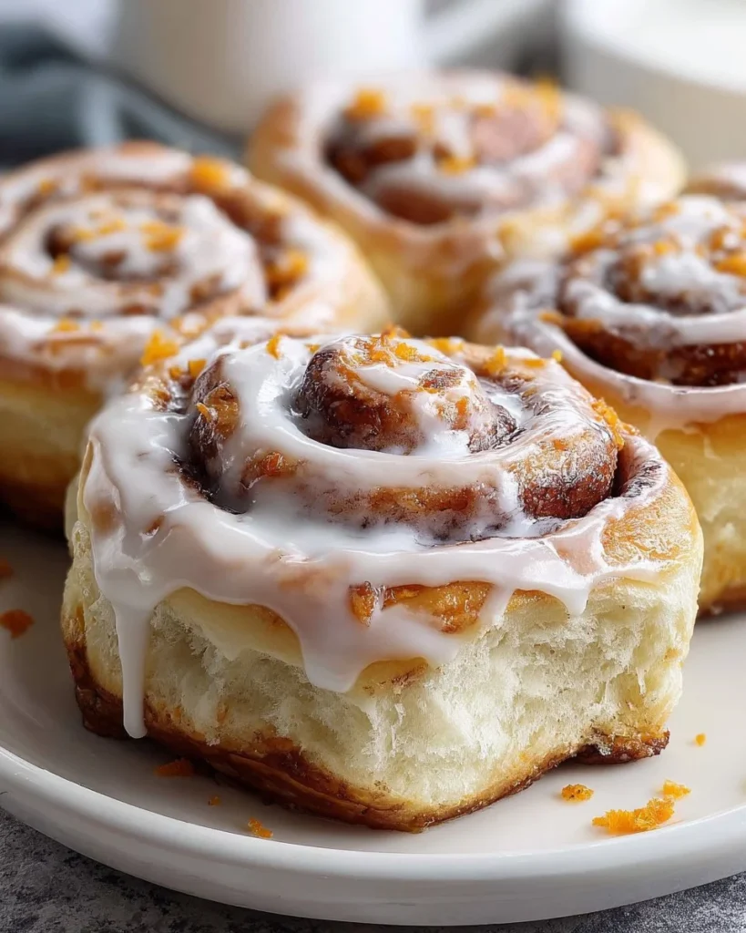 Carrot cake cinnamon rolls with cream cheese frosting and spices