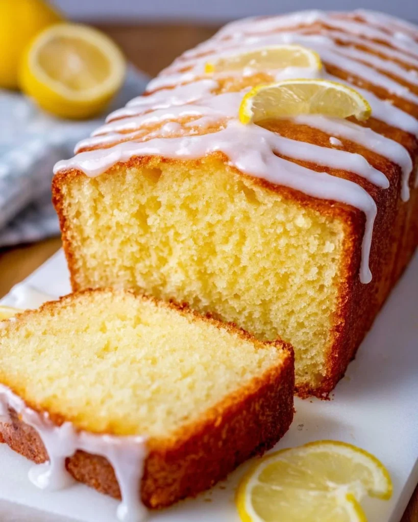 Copycat Starbucks Lemon Loaf Cake with a lemon glaze