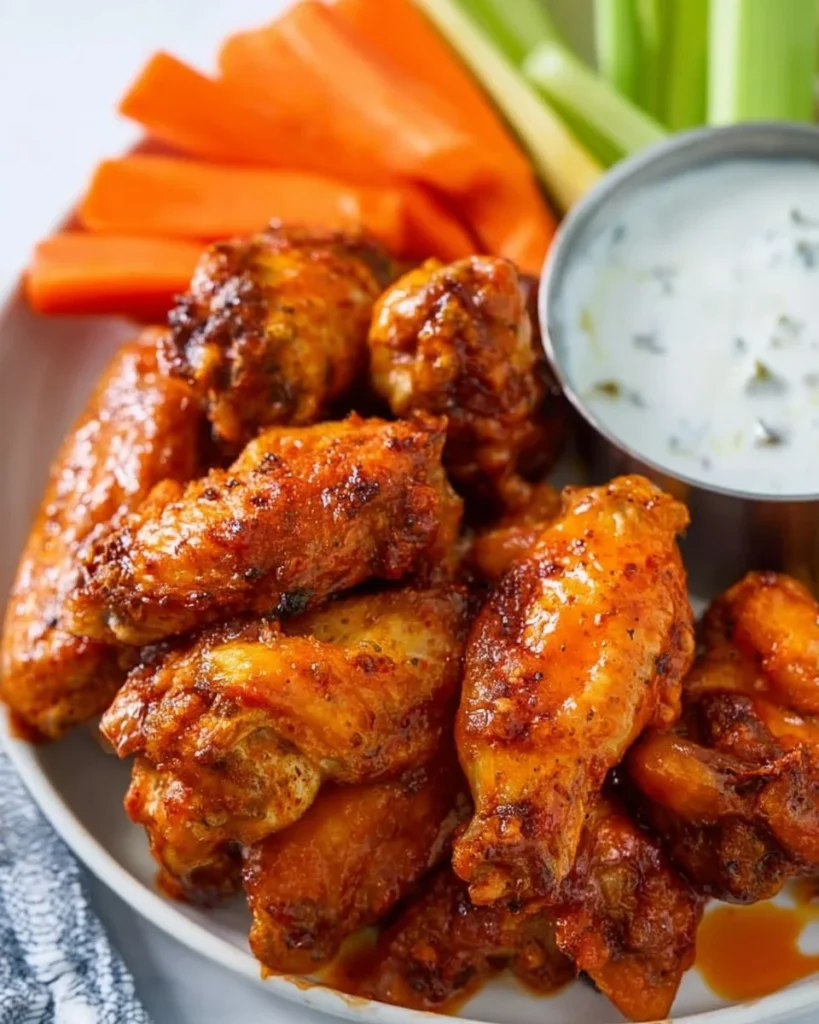 Delicious Crock Pot chicken wings ready to be served
