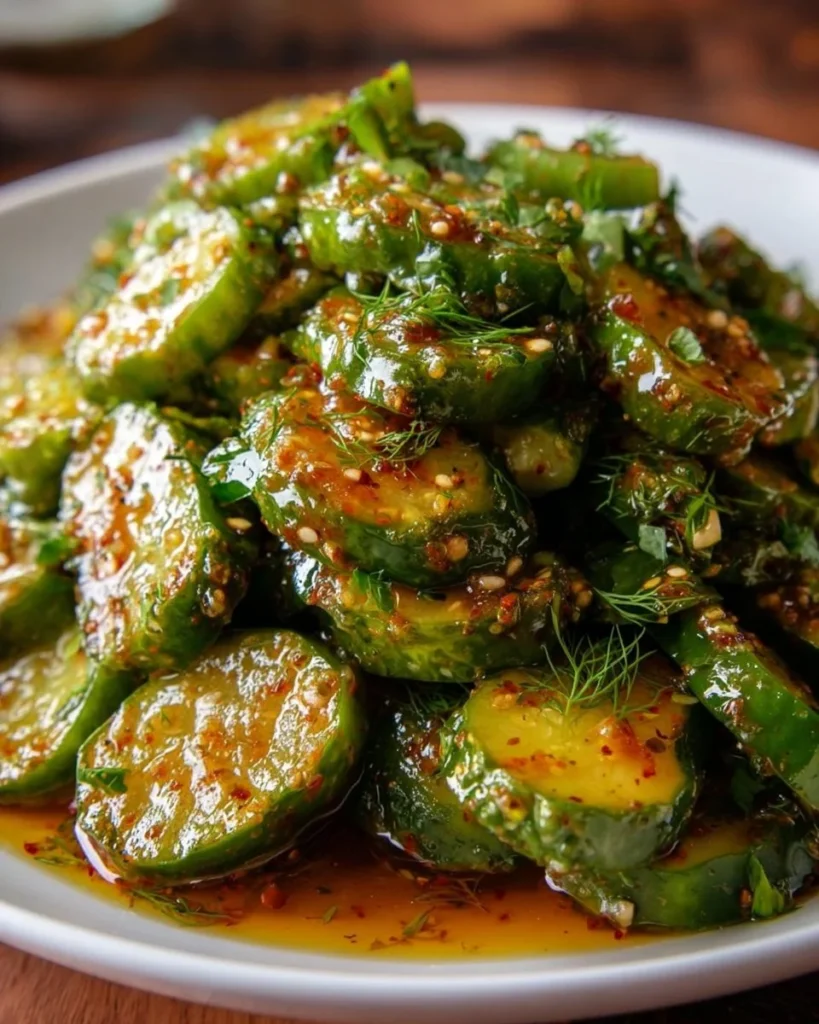 Bottle of dill pickle hot sauce with chili peppers and pickles