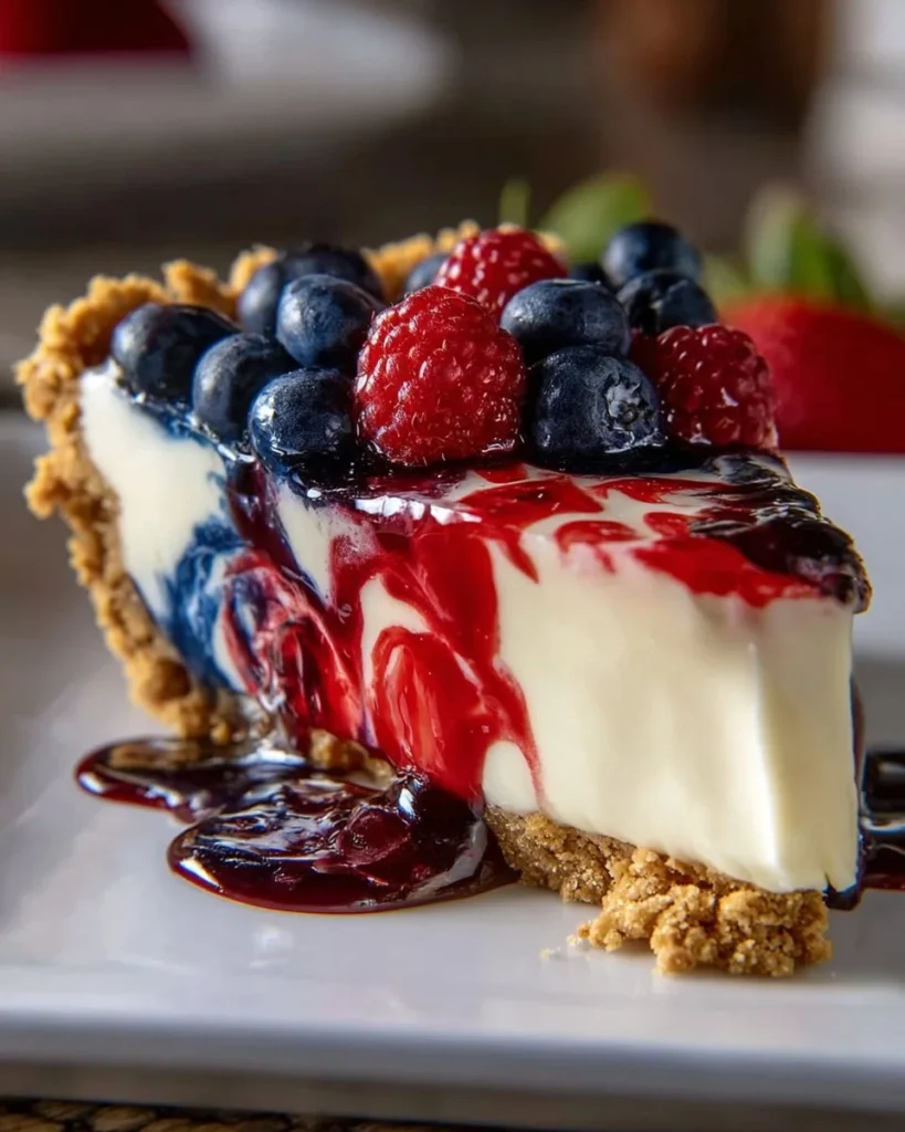 Dreamy Creamy No Bake Swirl Pie topped with colorful swirls and cream