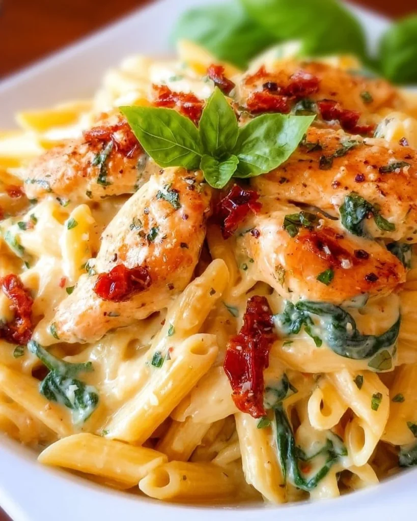 Delicious Marry Me Chicken Pasta served with herbs and creamy sauce