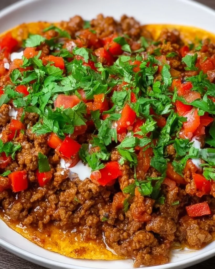 Delicious seasoned ground beef ready for taco preparation