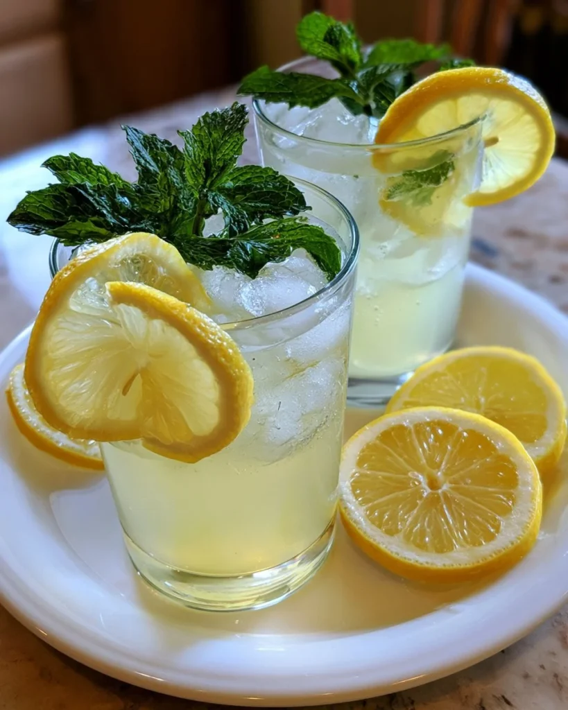 Refreshing Limoncello Spritzer cocktail with lemon garnish.