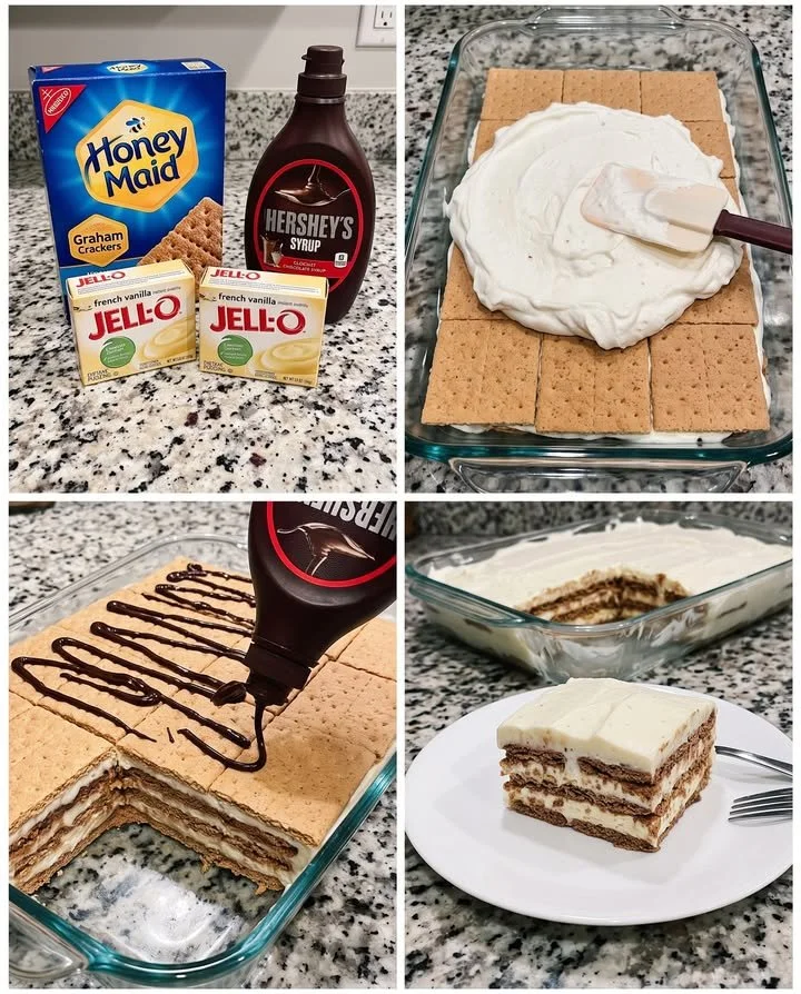 Delicious easy icebox cake slices on a plate