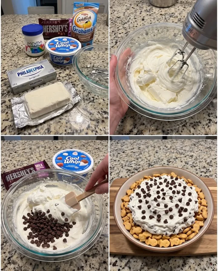 Goldfish Grahams S'mores Cheesecake Dip served in a bowl