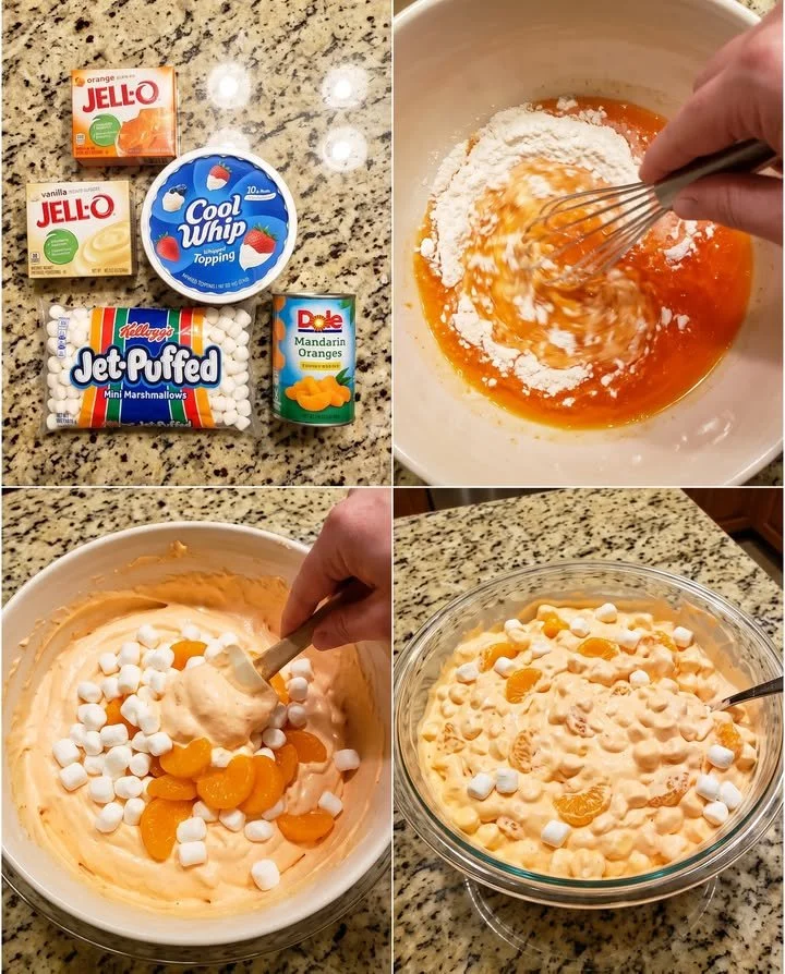 Delicious Orange Creamsicle Fluff Salad served in a bowl with creamy texture and orange color