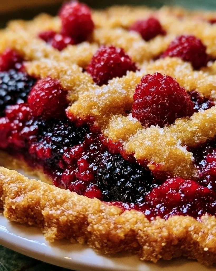 Delicious homemade razzleberry pie with raspberries and blackberries