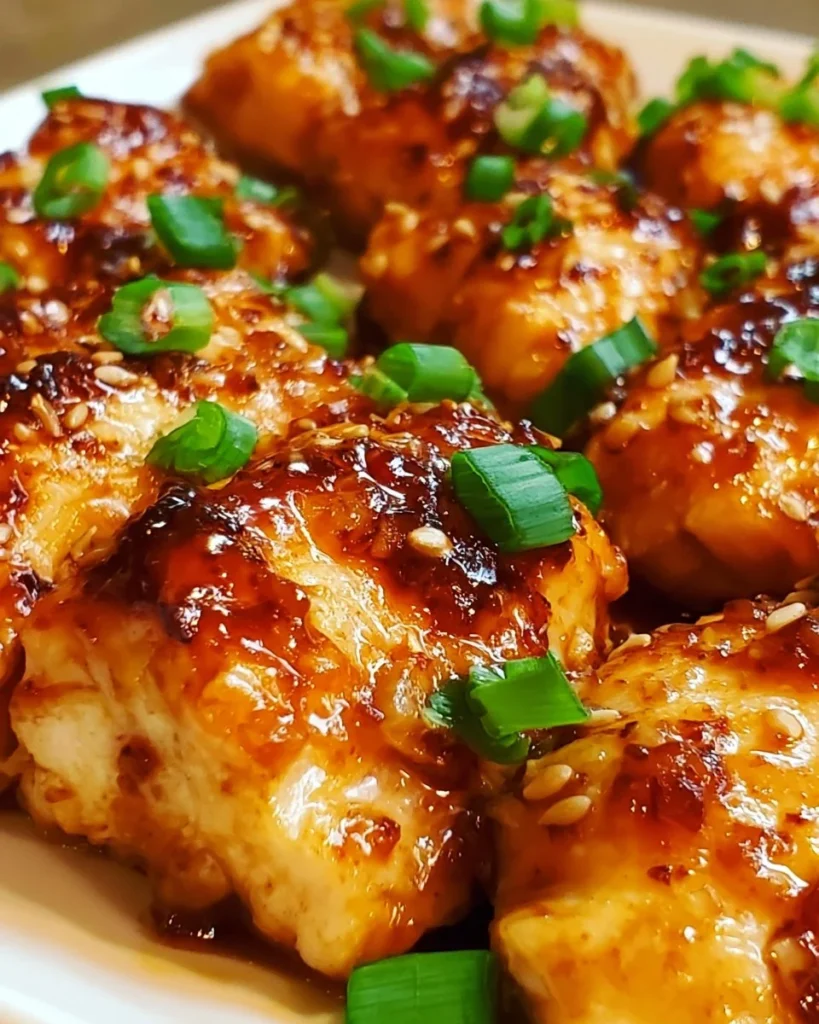 Plate of Sweet Chili Chicken garnished with vegetables