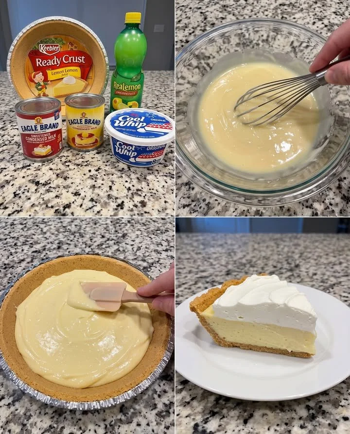 Delicious Lemon Icebox Pie with a graham cracker crust and lemon filling