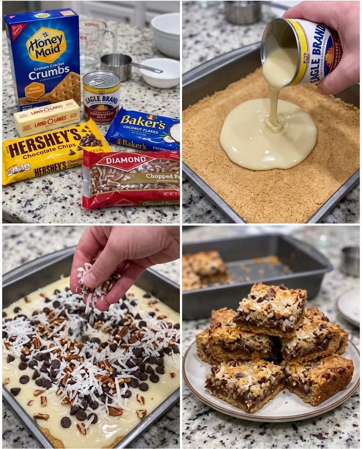 Delicious Magic Cookie Bars with layers of chocolate, coconut, and nuts