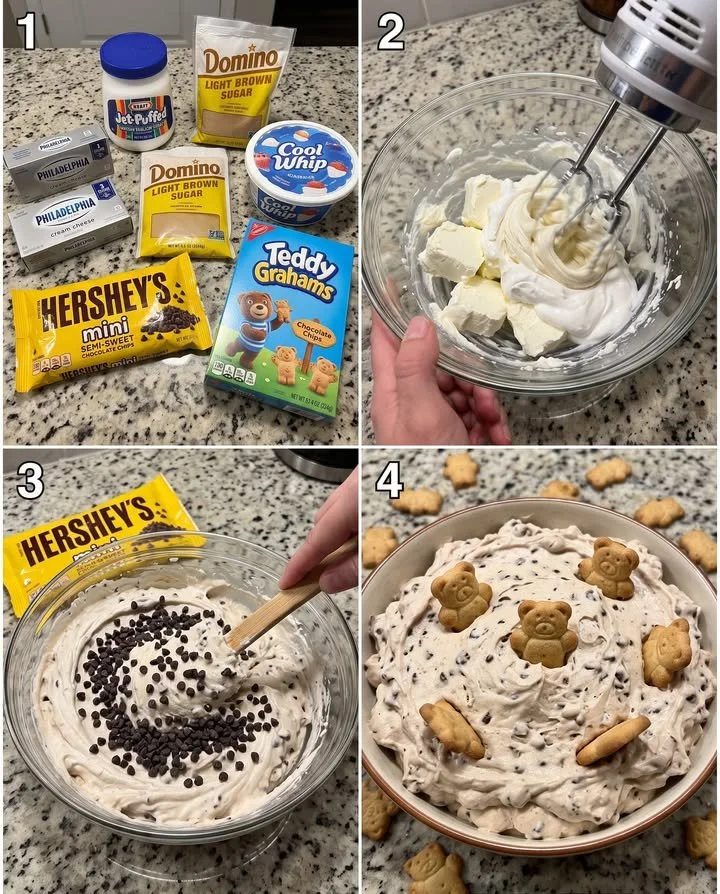 Delicious viral Booty Dip recipe with chocolate chips and fluffy texture